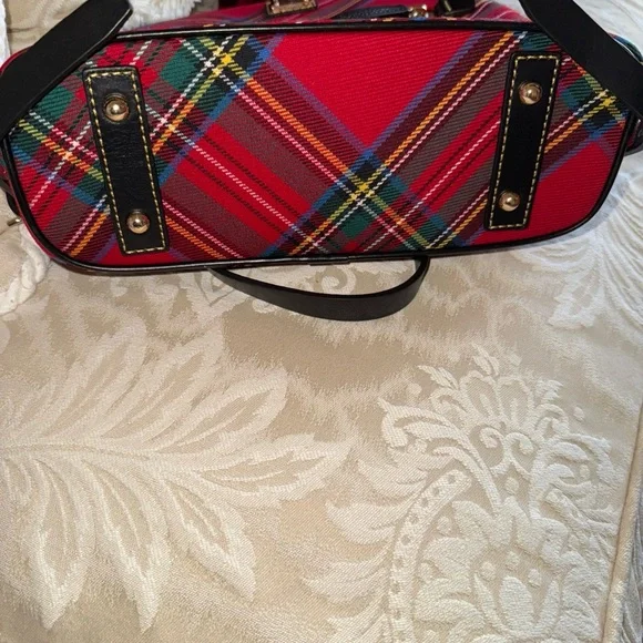 Dooney & Bourke Red and Blue Plaid Backpack - Picture 3 of 7